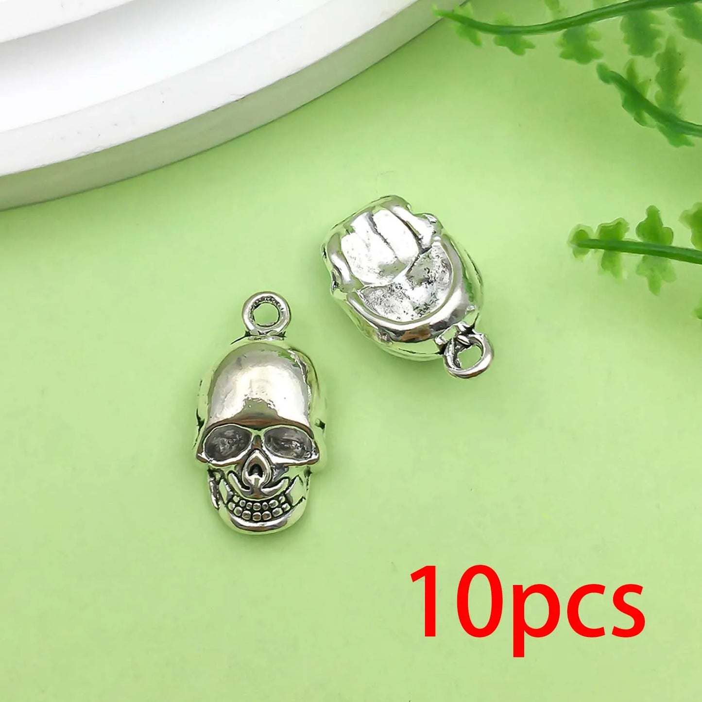 10/12pcs Halloween Decorate Charms Alloy Skull moth,Spider,Bull Head,bat Pendants for DIY Jewelry Making Accessories