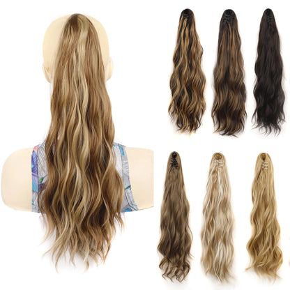 Ponytail Extension Claw Clip Hair Extensions Short Claw Ponytail Wavy Curly Clip In Ponytails Hairpiece for Women Christmas