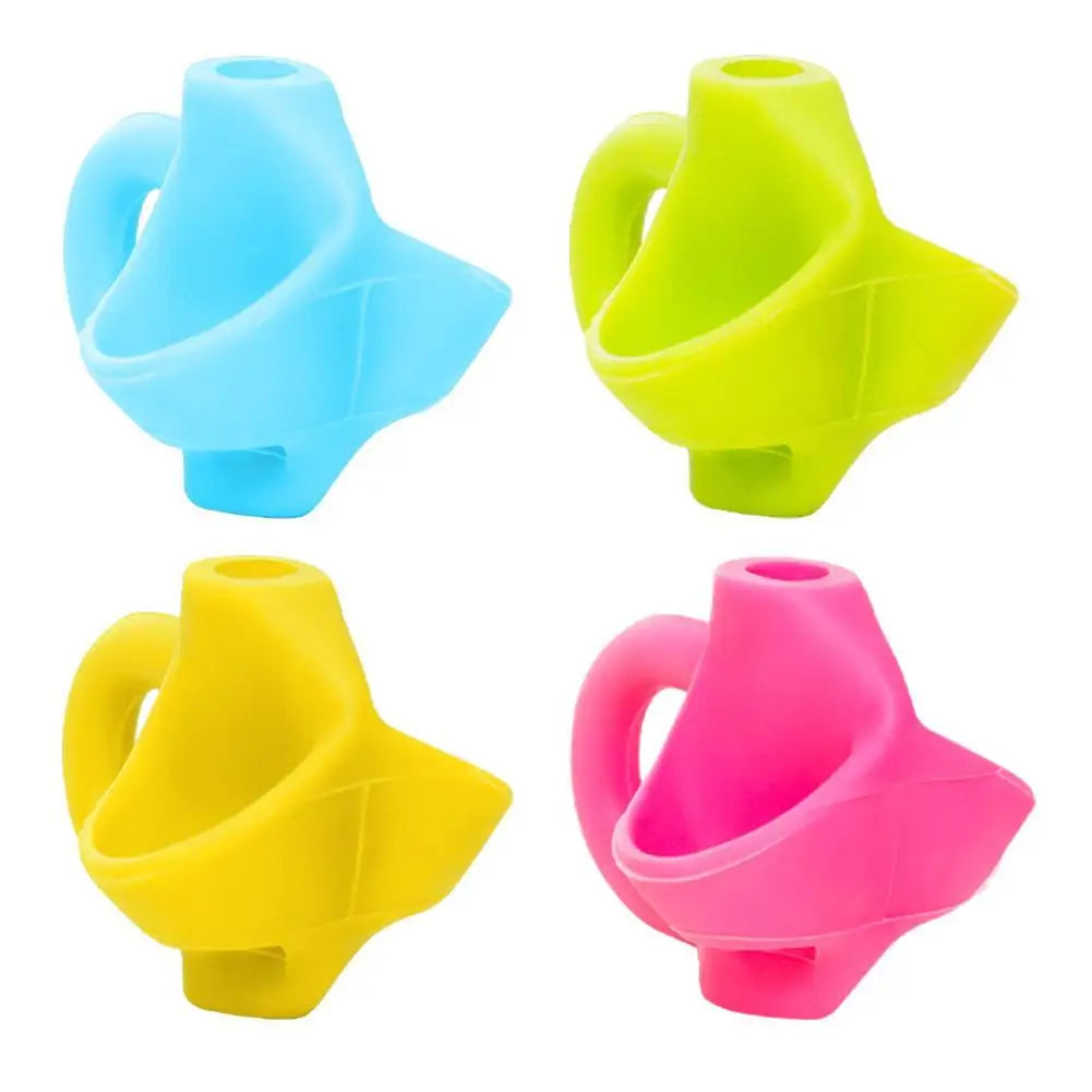 3 Finger Silicone Pencil Pen Holder Children Writing Learning Tool Stationery Aid Grip Posture Correction Device 1 Piece/ Set