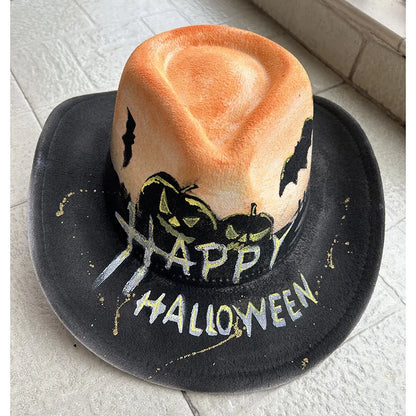 EtherealBe Halloween Cowboy Hat for Adults - Spooky Style