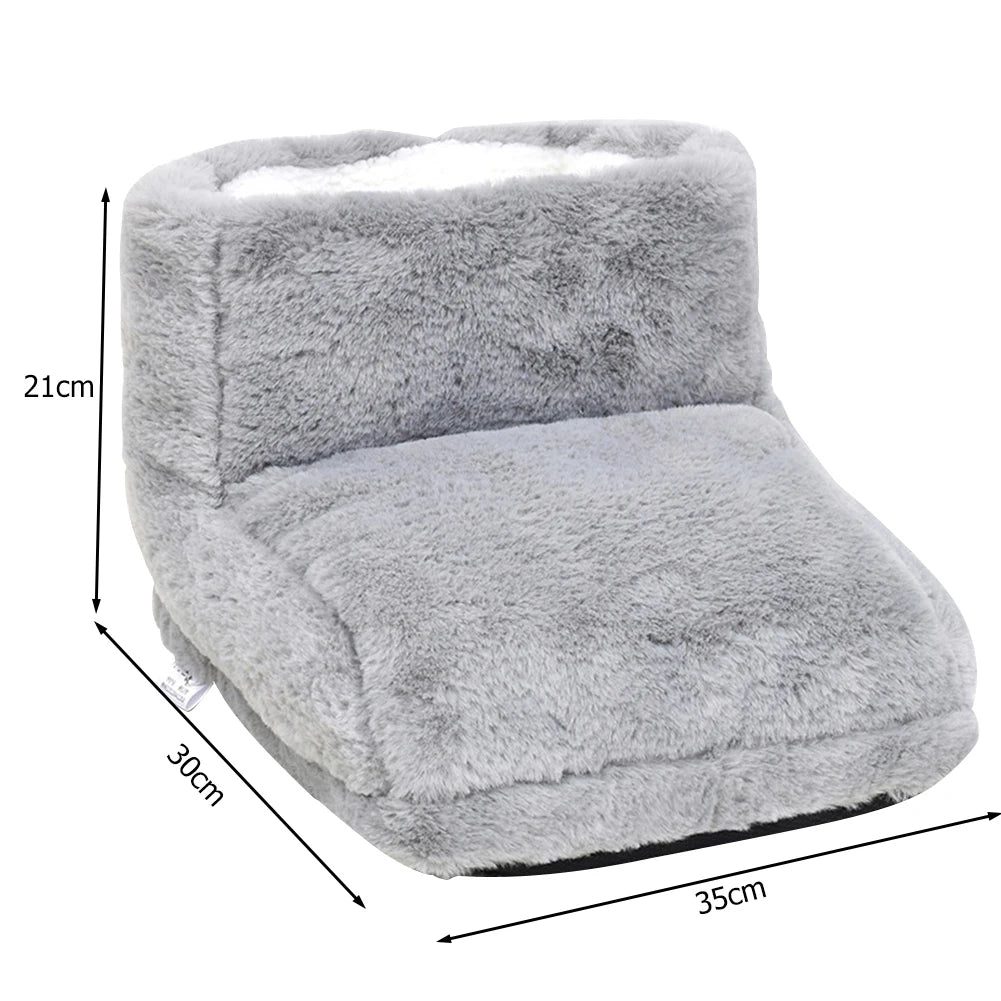 Electric Foot Heating Pad Winter Foot Warmer Soft Plush Heating Shoes Bedroom Slippers Household Foot Warming Mat Foot Heater