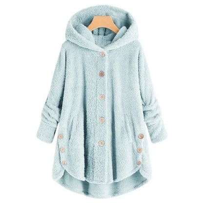 Autumn Winter Coat Women Warm Teddy Bear Coat Wool Jacket Female Plush Coat Hooded Jacket New Women's Coats Solid Color Jacket
