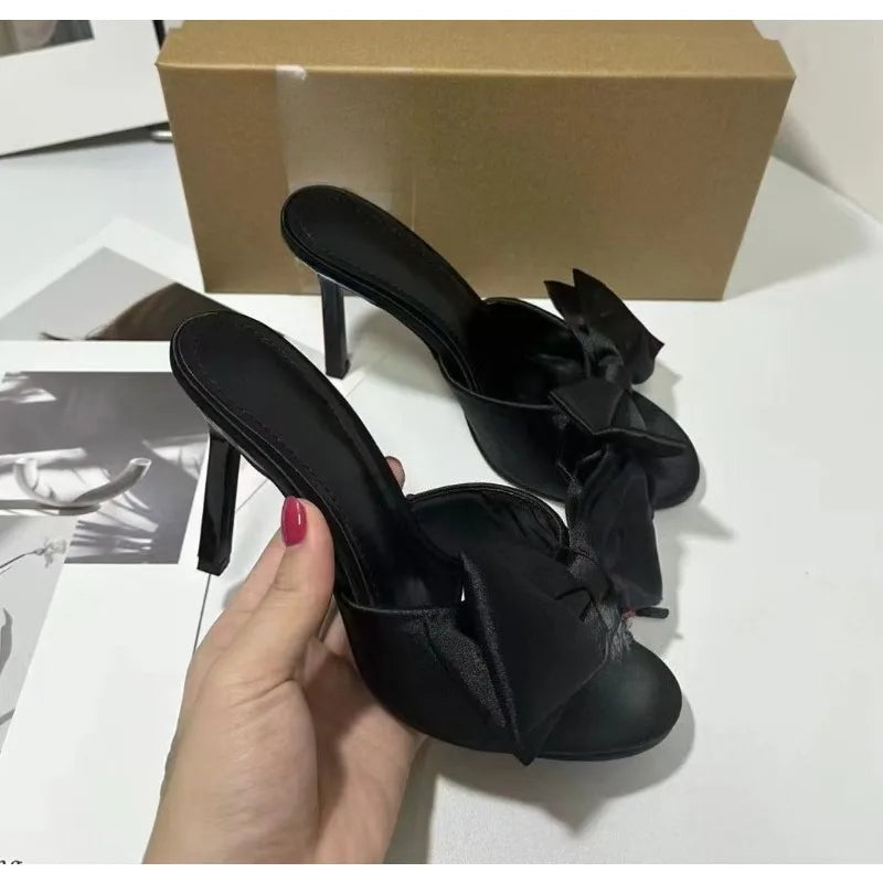 Women's Shoes 2025 Fashion Horseshoe Heel  Women's High Heels Summer Sexy High Heels Bow Tie Shoes Ladies Zapatos Mujer