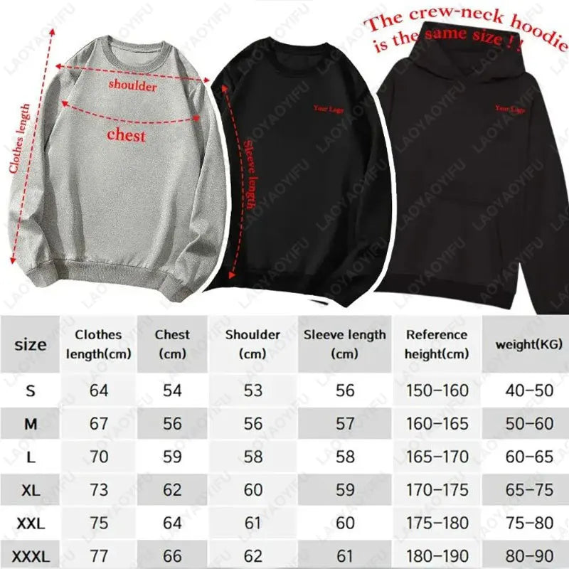Size chart for EtherealBe gothic bat hoodie for women with measurements for different sizes