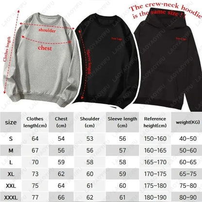 Size chart for EtherealBe gothic bat hoodie for women with measurements for different sizes