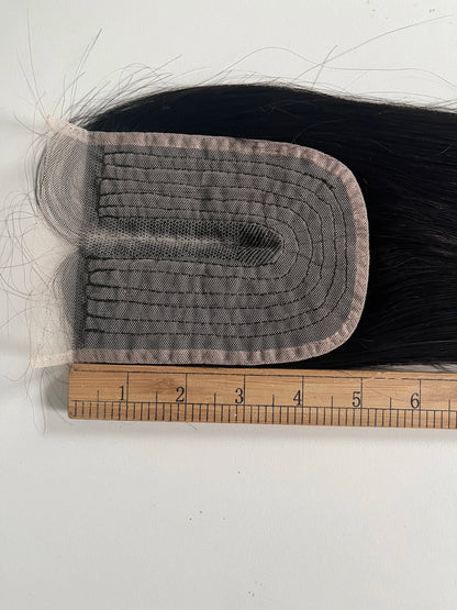 Straight 4x4 T Lace Closure Natural Black Brown Honey Blonde Indian Remy Human Hair Middle Part 10-20 inch Bobbi Collection