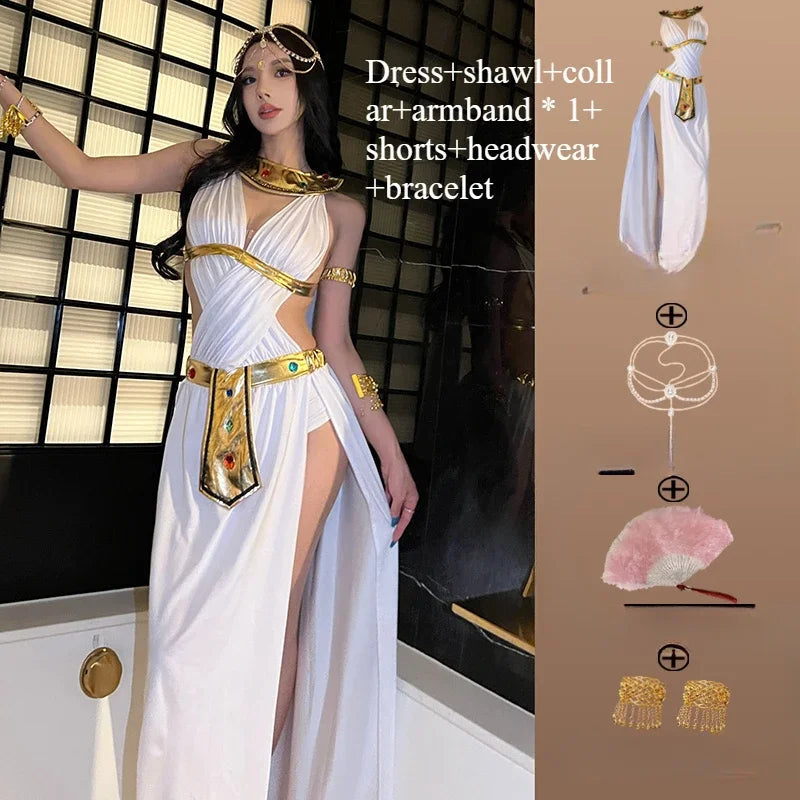 Role Playing Sexy Western Dance Girl Aladdin Peacock Princess Greek Goddess Costume Hot Egyptian Exotic Costume Performance Set