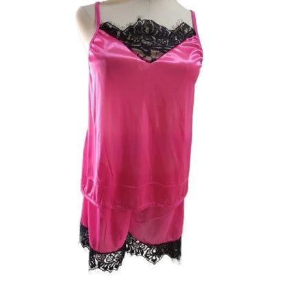 2Pcs Sexy Pajama Set Women Sexy Lace Patchwork Satin Silk Spaghetti Strap Top Hot Shorts Pajama Women Sleepwear Femme Pijamas