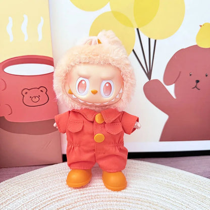 Clothes For Labubu 17cm Outfit Accessories for The Monster Korea Kpop Labubu Idol V1 V2 V3 Commando Jacket Clothing Pendant Mp5