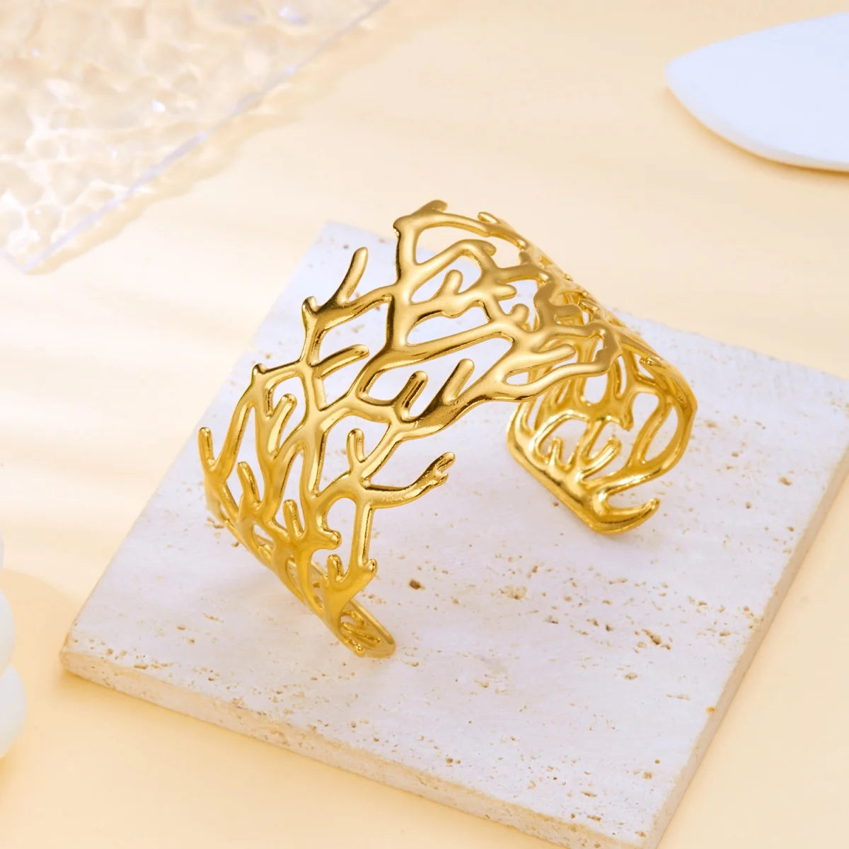 Exaggerated Metal Shell Starfish Flower Bangles Bracelets For Women Men Stainless Steel Fish Bow Heart Open Cuff Bangle Jewelry