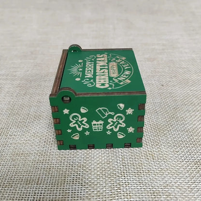 Merry Christmas Music Box Wooden Antique Carved Hand Cranked Classic Theme Music for Birthday Party Gifts Family Decoration