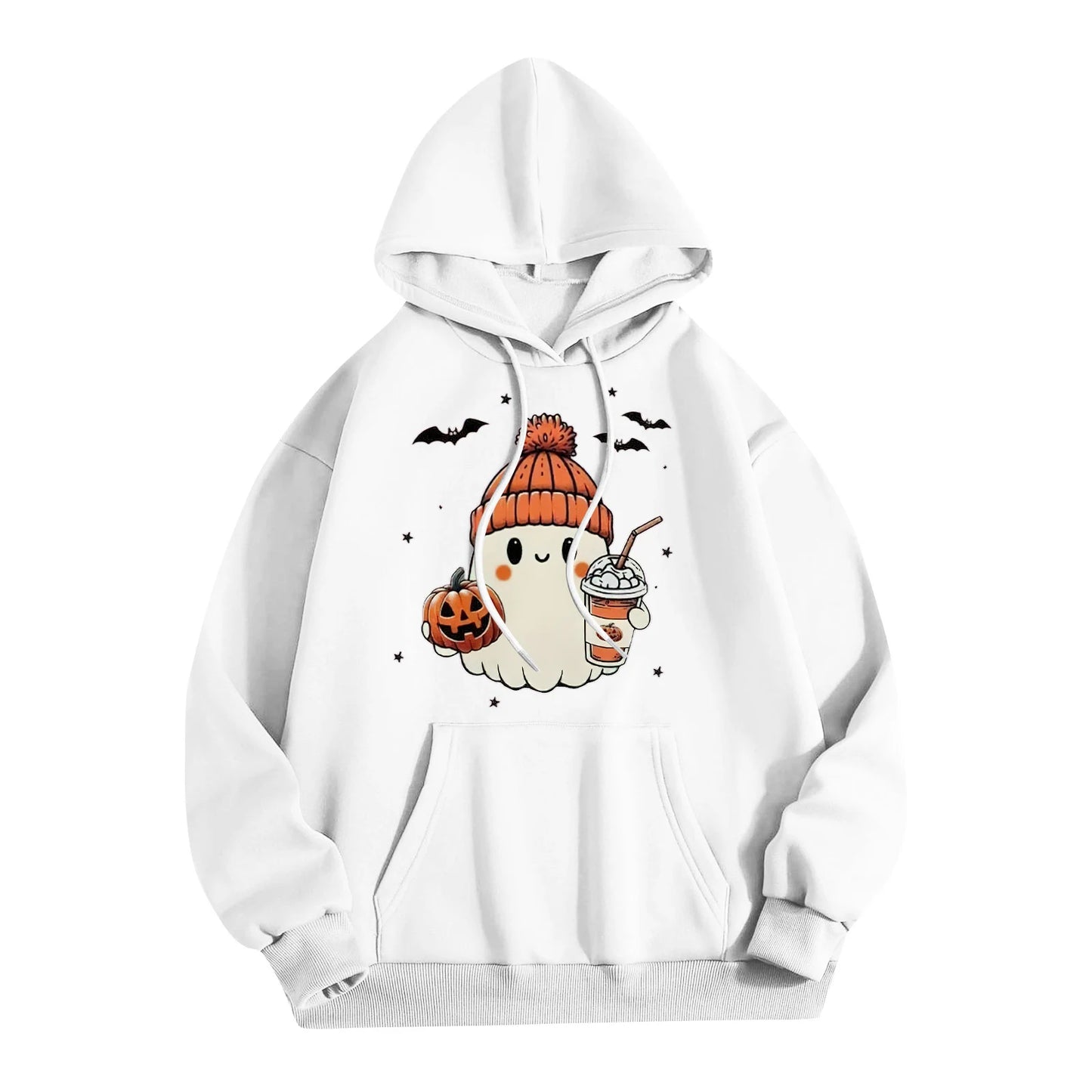 Women Halloween Printed Hoodie Casual Long Sleeve Sweatshirt Fashion Oversize Pullover Cozy Winter Streetwear Chic Loungewear