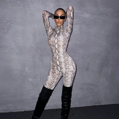 SsTss 2025 Trendy Autumn Winter Houndstooth Print Jumpsuit Women's Stand Collar Long Sleeve Slim Rompers Overalls Y2K Outfits