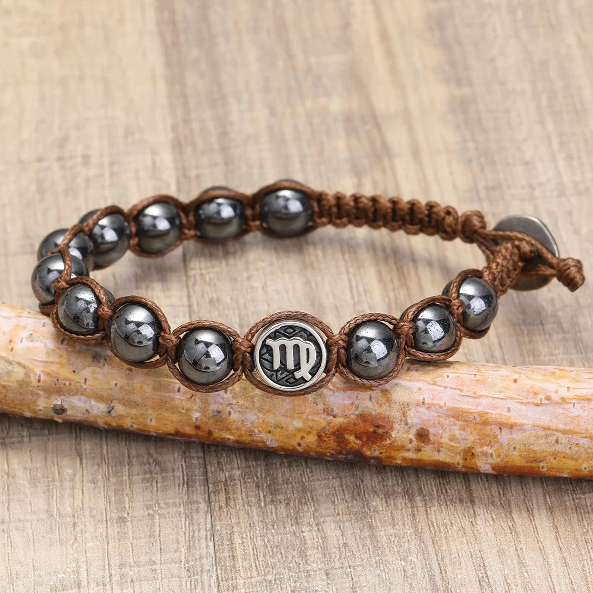 12 Constellation Bracelet Stainless Steel Accessories Handmade Bracelet 8mm Hematite Beads Men's and Women's Bracelet Jewelry