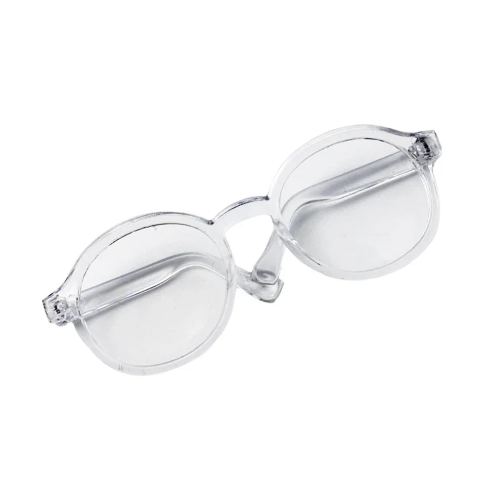 Labubu 6.5cm Transparent Plastic Glasses for 1/8 1/6 1/3 1/4 BJD for Labubu MSD Plush for EXO Doll Sunglasses