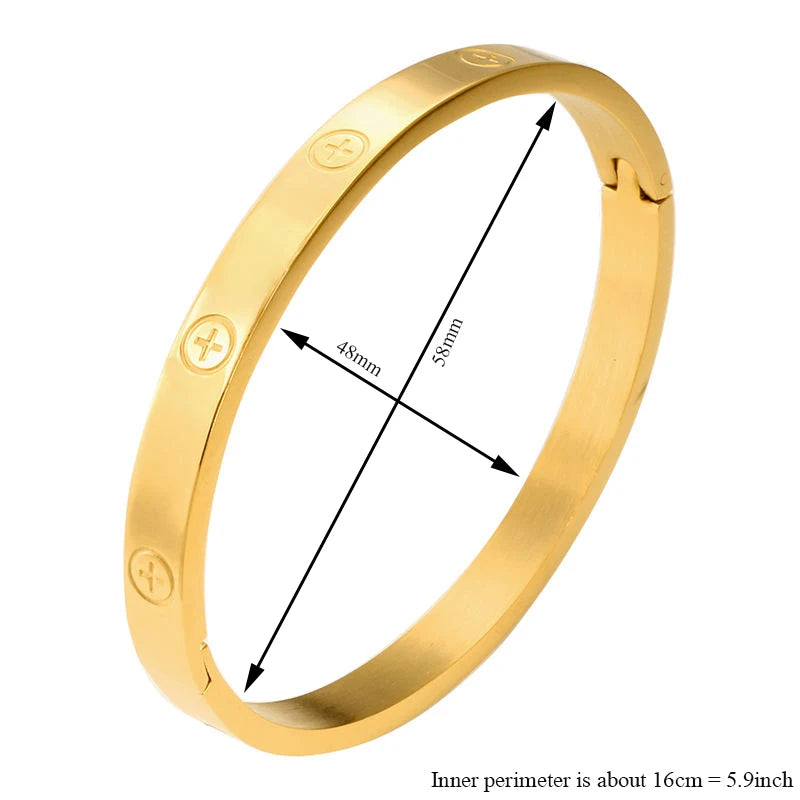 G&DAdvanced Inlai Crystal Stainless Steel Women's Bracelet/Ring Jewelry Golden Resistant To Corrosion set Gift Party Excluse