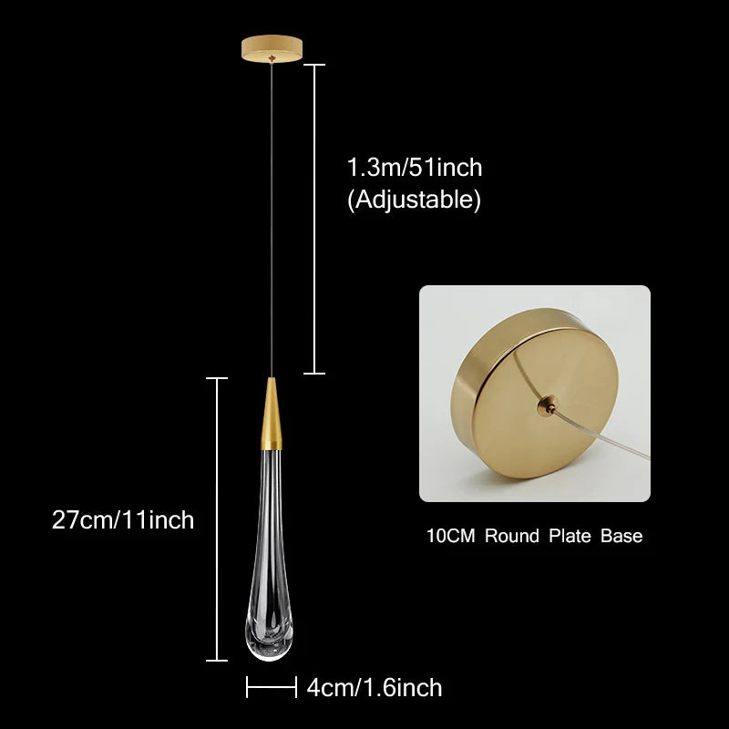 New LED chandelier bedroom restaurant bar chandelier staircase light crystal interior decoration chandelier