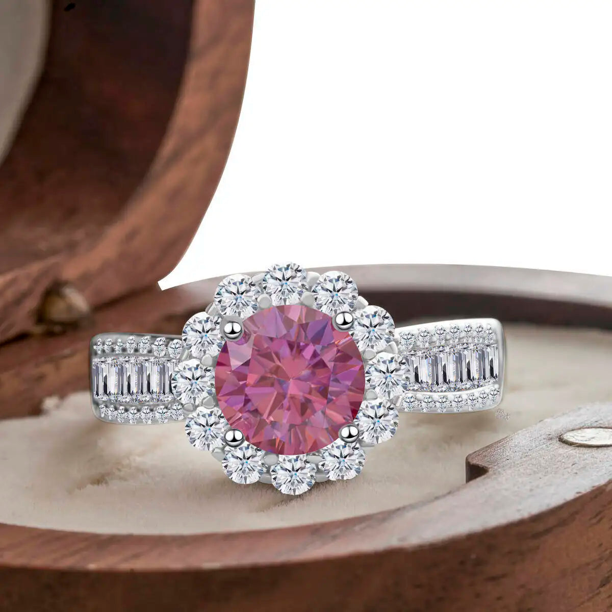 2 Carat Moissanite Ring D Color With Certificate 925 Sterling Silver Butterfly Flower Fairy Ring Engagement Gift Luxury Jewelry