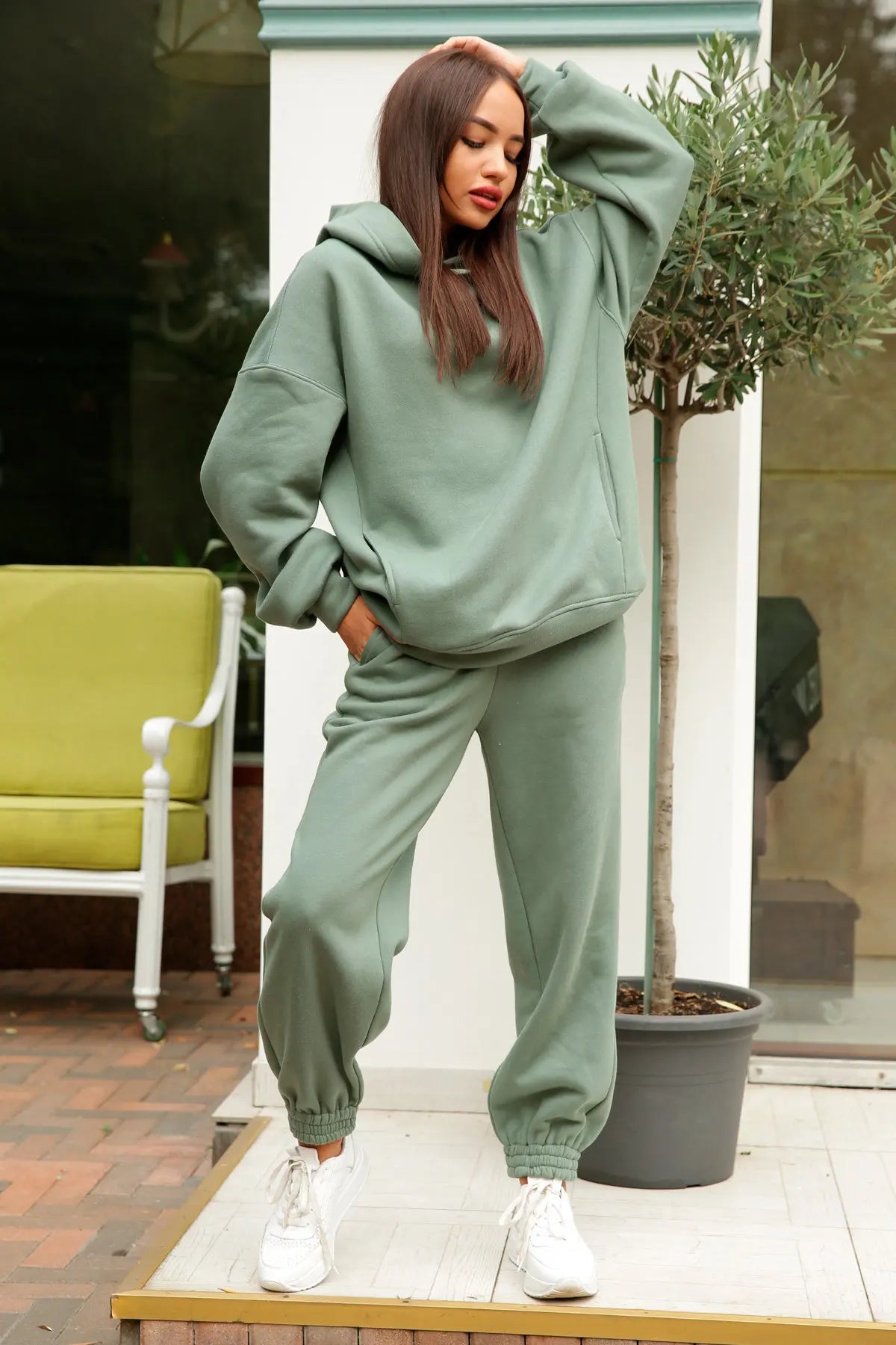 autumn tracksuit outfit set Women Two Piece Set hoodies Hooked Leisure Wide Leg Long Pants Sets Slim Fit Office Ladies Autumn
