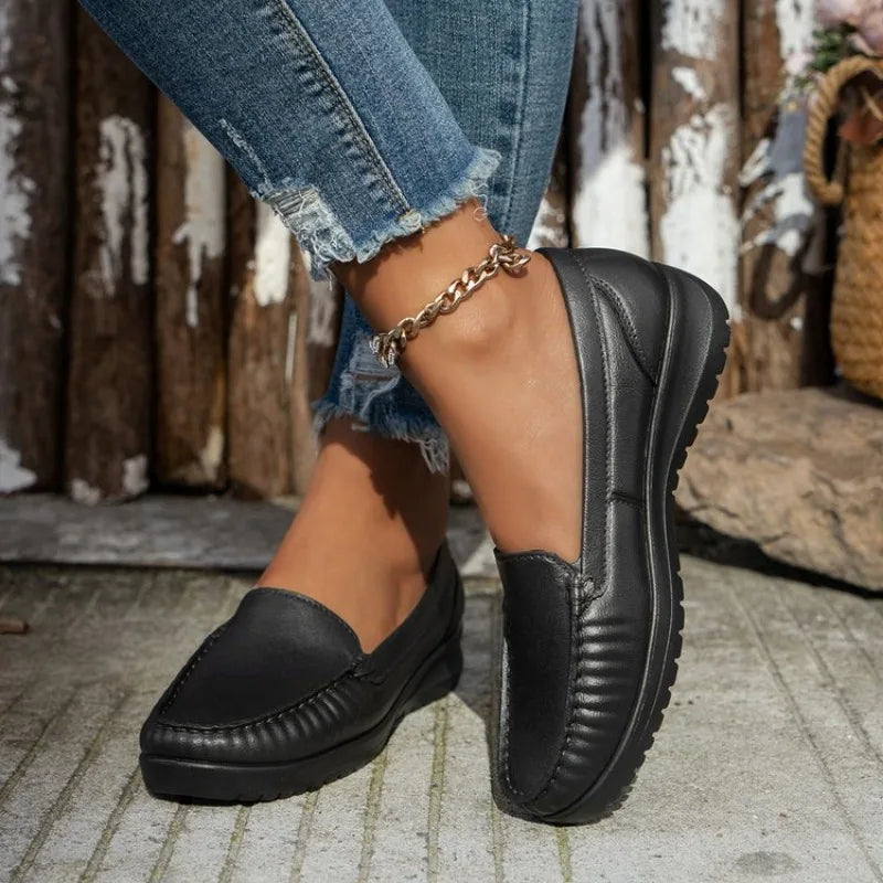 Autumn Nurse Shoes Comfortable Soft Sole Breathable Flat Shoes Non-slip Flat Heel Thick Sole Round Toe Low Heel Women's Shoes