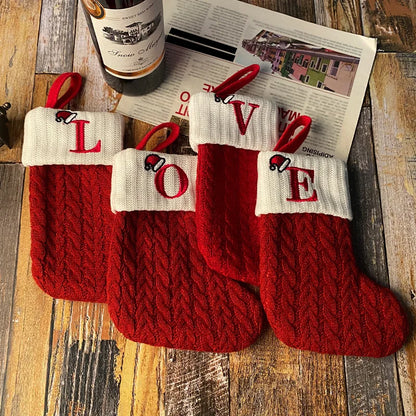 Christmas Alphabet Knitting Socks Christmas Tree Ornaments Christmas Decorations For Home 2024 Navidad Noel 2025Xmas Gift