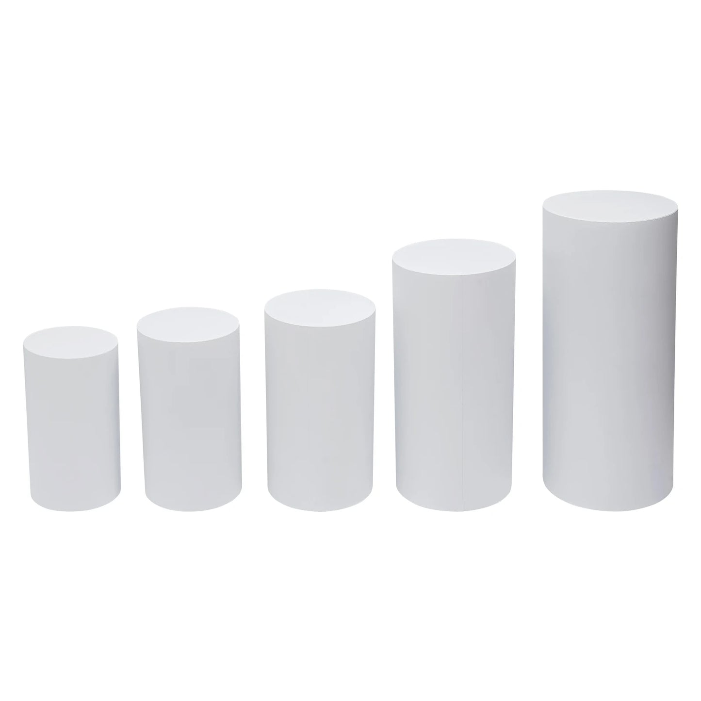 5Pcs Cylinder Pedestal Covers Plinth Stand Pillar Covers Cylinder Plinth Stand Covers for Engagement Wedding Decoration Props