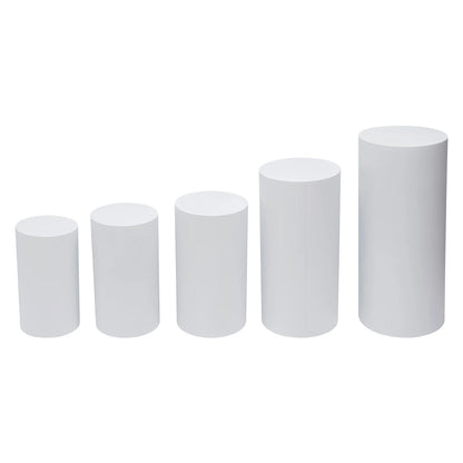 5Pcs Cylinder Pedestal Covers Plinth Stand Pillar Covers Cylinder Plinth Stand Covers for Engagement Wedding Decoration Props