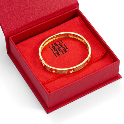 CH Women's Bracelet 2024 New Solid Color Diamond Bracelet Convenient Hollow Out Settings Sparkling Gift Box Packaging