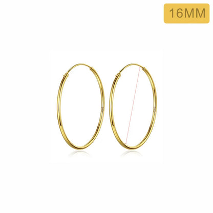 TrustDavis Real 925 Sterling Silver Earring Fashion Simple Korean Hoop Earrings For Women Charming Chic Party Fine Jewelry DD455