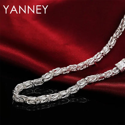 New listing 925 Sterling Silver 20 Inches 5MM Personalized Man Necklace Woman Fashion Charm Hip Hop Jewelry Christmas Gift