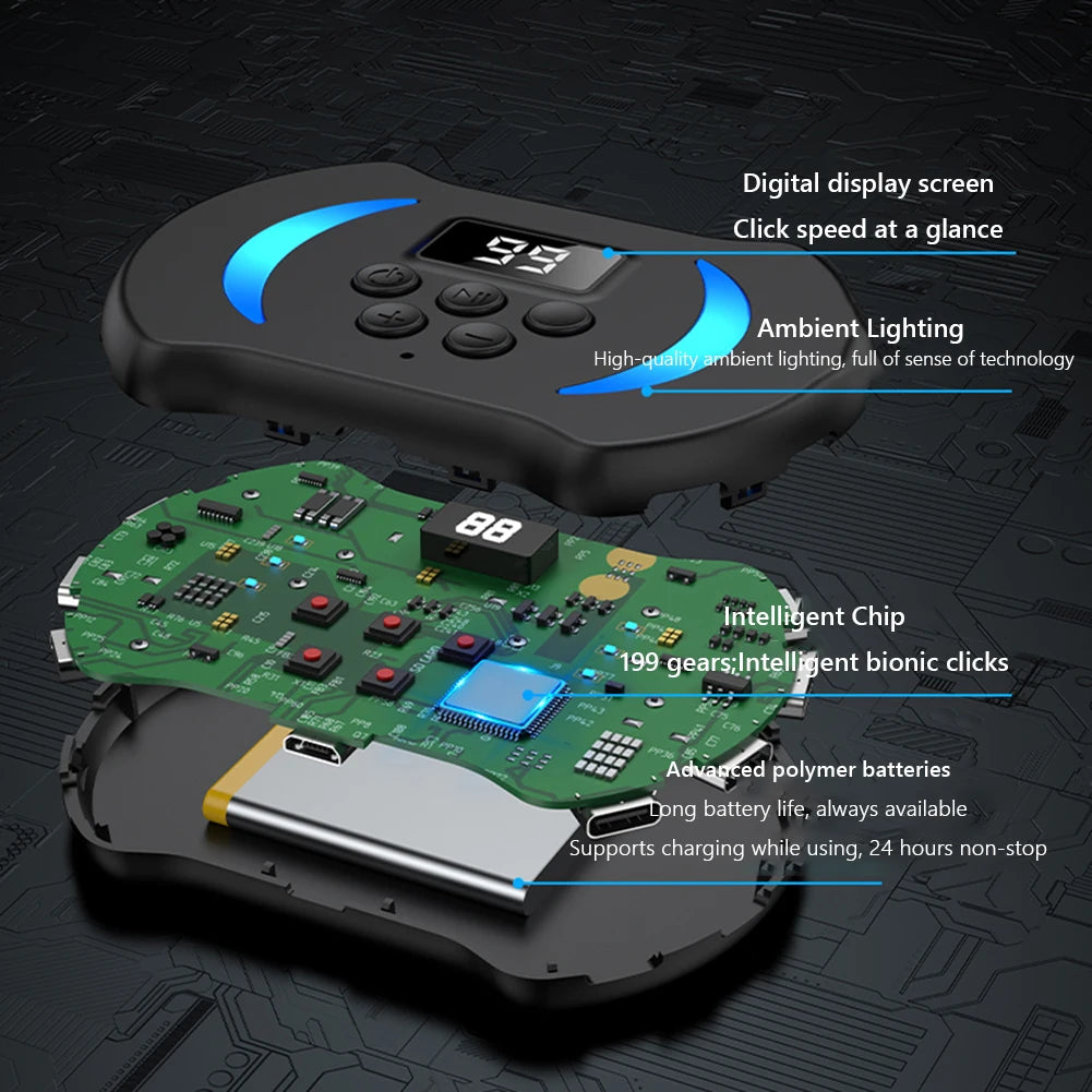 Mobile Phone Screen Auto Clicker Adjustable Auto Tapper Taps Continuous Auto Point Device for Games Live Broadcasts Likes Reward