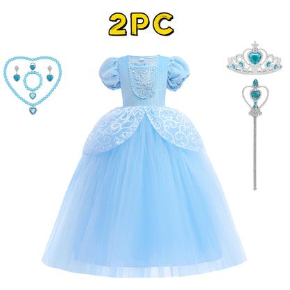 Kids Cosplay Costume Girl Summer Pageant  Fantasy Children Cinderella Carnival Clothes Princess Birthday Dress 2-10 Year