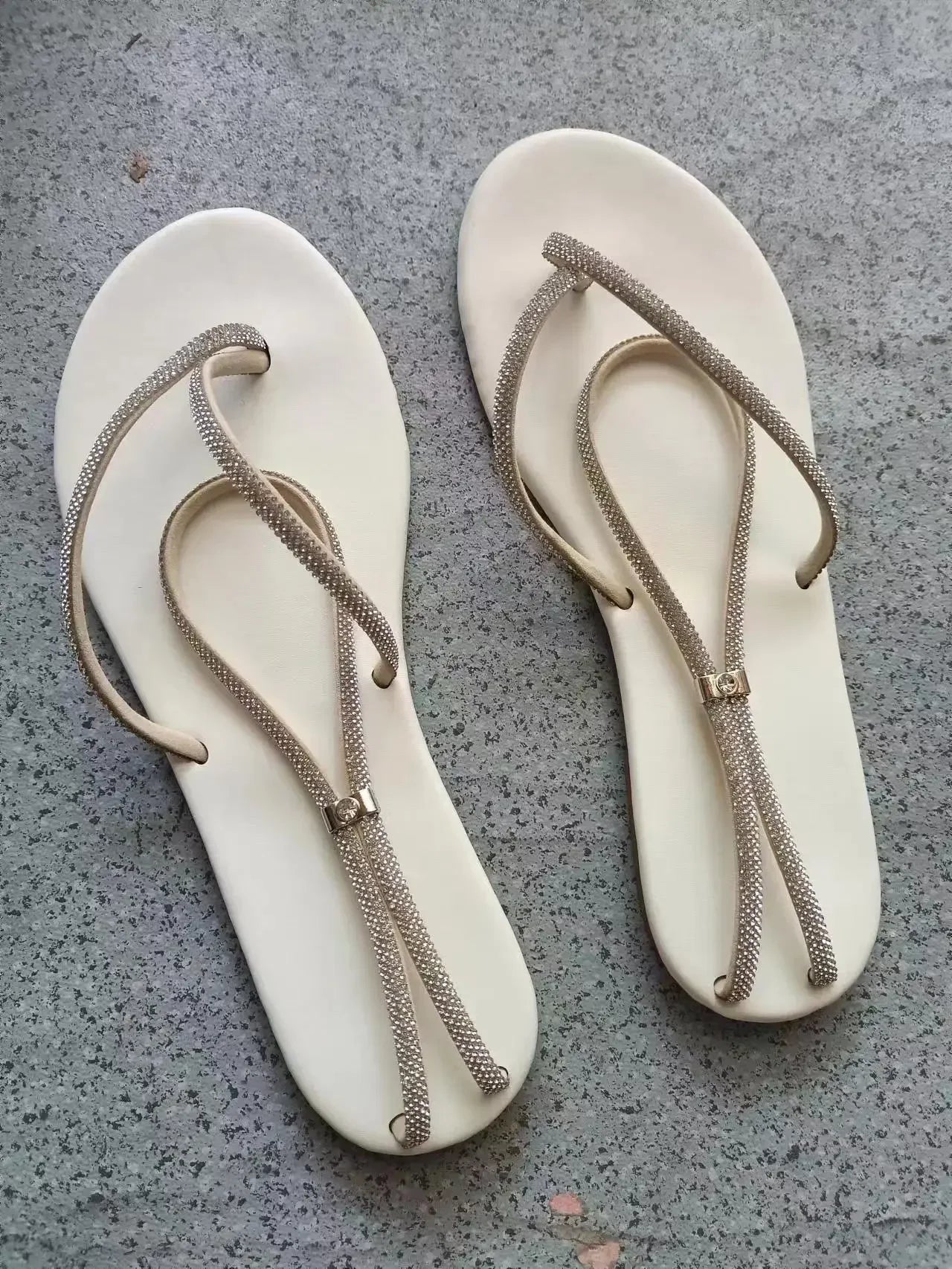 Women's Shoes 2024 Summer Ankle Strap Women's Sandals Beach Flip Flops Fashion Gold Flat Roman Women Sandals Sandalias De Mujer