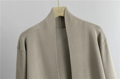 2025 Winter And Autumn Fashionable Elegant Women's Knitted 3-Piece Set cardigan Women's Sweater Women's Wide Leg Pants