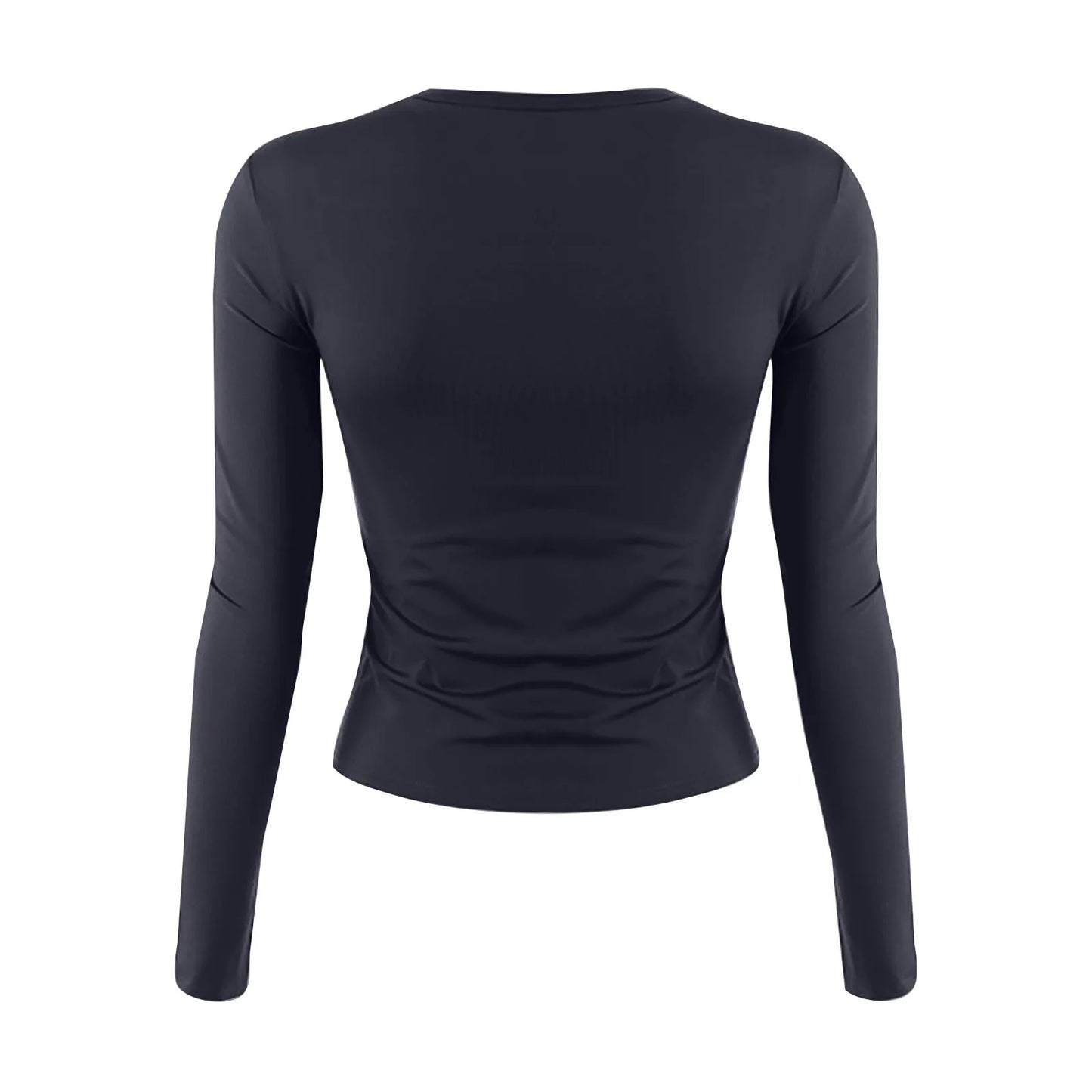 Cotton O Neck Long Sleeve Shirt Women Sexy Cropped Tops 2025 Autumn Black Casual Skinny Slim Basic Woman T Shirts White Clothing