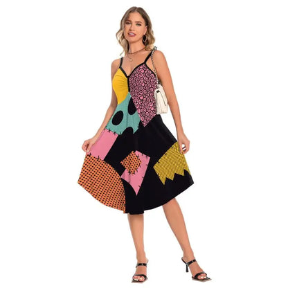 Zawaland Christmas Horror Sally Cosplay Costume Zombie Dress for Women Halloween Dress Up Funny Party Dresses Leggings Suit