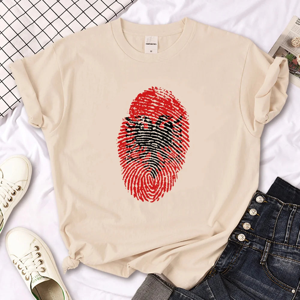 Albania Tee women manga t-shirts girl streetwear Japanese designer clothing
