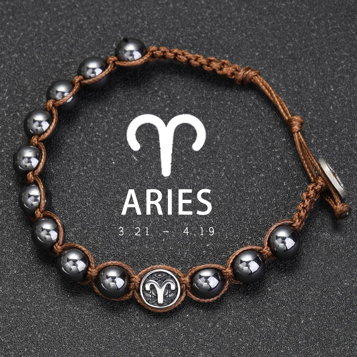 12 Constellation Bracelet Stainless Steel Accessories Handmade Bracelet 8mm Hematite Beads Men's and Women's Bracelet Jewelry