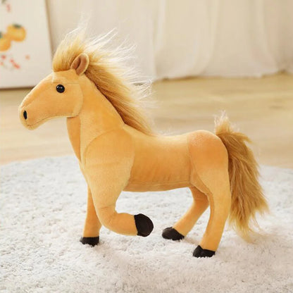 Cartoon Simulation White Black Horse Stuffed Children Plush Toy pony doll Christmas birthday gift