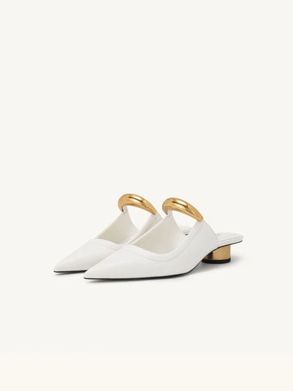 Pointed Toe Women's Slippers 2024 Summer Fashion Shallow Mouth Women's Mules Comfortable Wear Outside Ladies One Word Drag