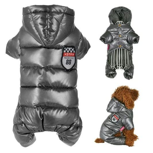 Autumn Winter Dog Clothes Warm Hooded Dog Coat Jacket For Small Dogs Waterproof Puppy Pet Jumpsuits Chihuahua Clothing Overalls