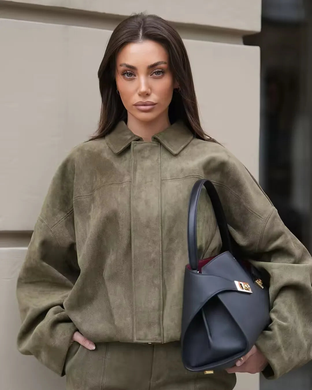 Women's 2025 new Jackets Autumn Fashion Loose Bat Sleeves Elegant Women's Jackets Chic Street Youth Autumn Long Sleeves Coats