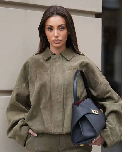 Women's 2025 new Jackets Autumn Fashion Loose Bat Sleeves Elegant Women's Jackets Chic Street Youth Autumn Long Sleeves Coats