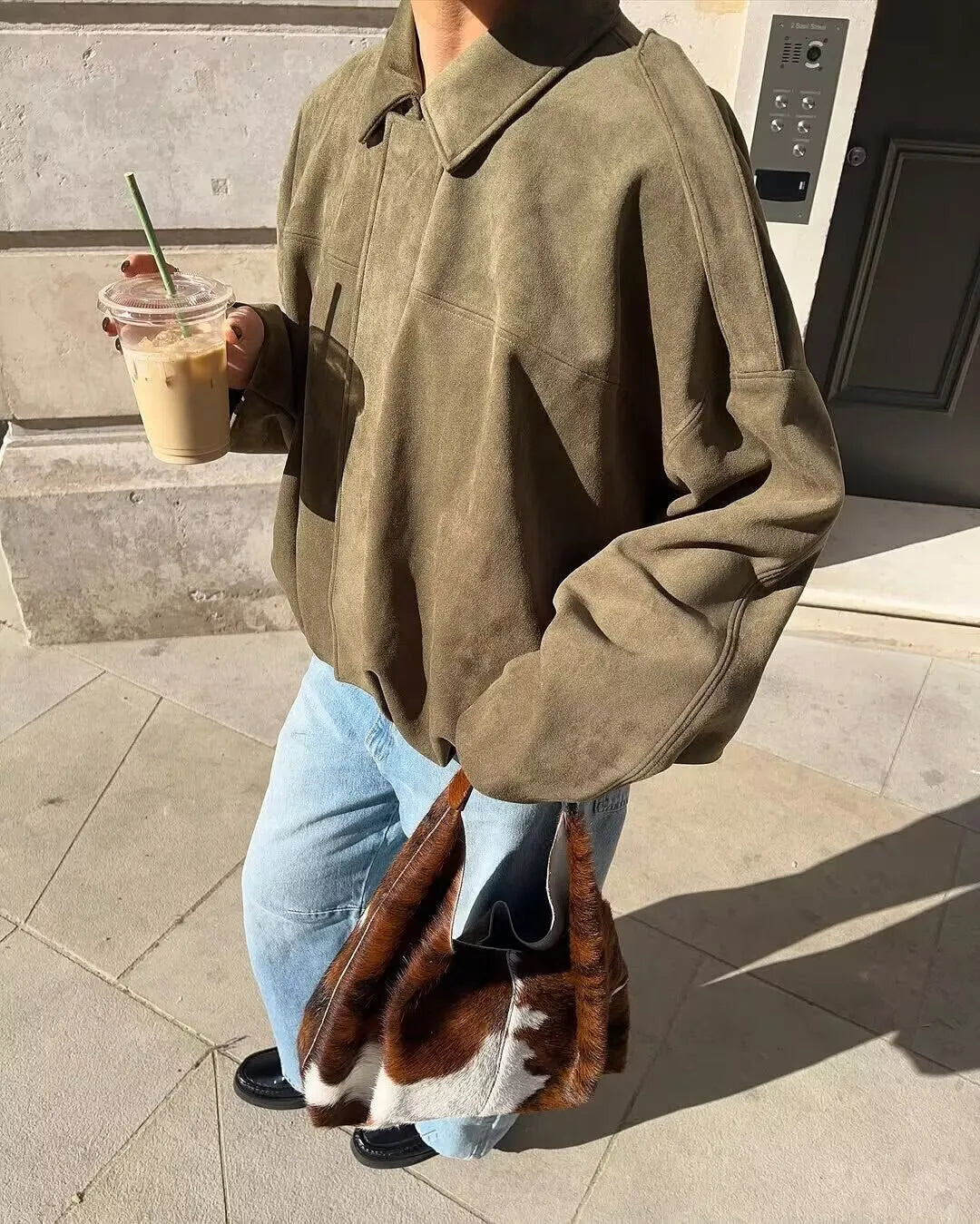 Women's 2025 new Jackets Autumn Fashion Loose Bat Sleeves Elegant Women's Jackets Chic Street Youth Autumn Long Sleeves Coats