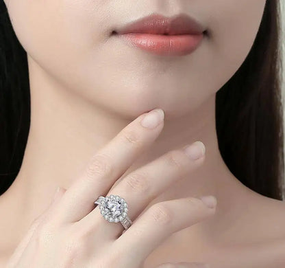 2 Carat Moissanite Ring D Color With Certificate 925 Sterling Silver Butterfly Flower Fairy Ring Engagement Gift Luxury Jewelry