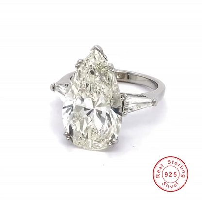 Original 100% 925 Sterling Silver Wedding Engagement Cocktail Women Luxury Drop Cuts Simulated Diamond Rings Fine Jewelry Gift