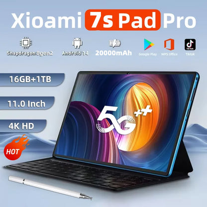 MI Pad 7 pro 2025 11 Inch Tablet Original HD 4K Android 14 Snapdragon 8 Gen 2 22GB RAM 2TB Storage 20000mAh 5G Dual SIM WiFi GPS