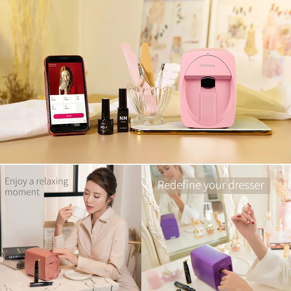 2026Smart Nail Printer 3D Portable Mobile Nail Painting Machine 2400DPI Printing Resolution Support WiFi/DIY for Home Nail Salon