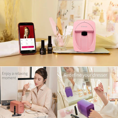 2026Smart Nail Printer 3D Portable Mobile Nail Painting Machine 2400DPI Printing Resolution Support WiFi/DIY for Home Nail Salon