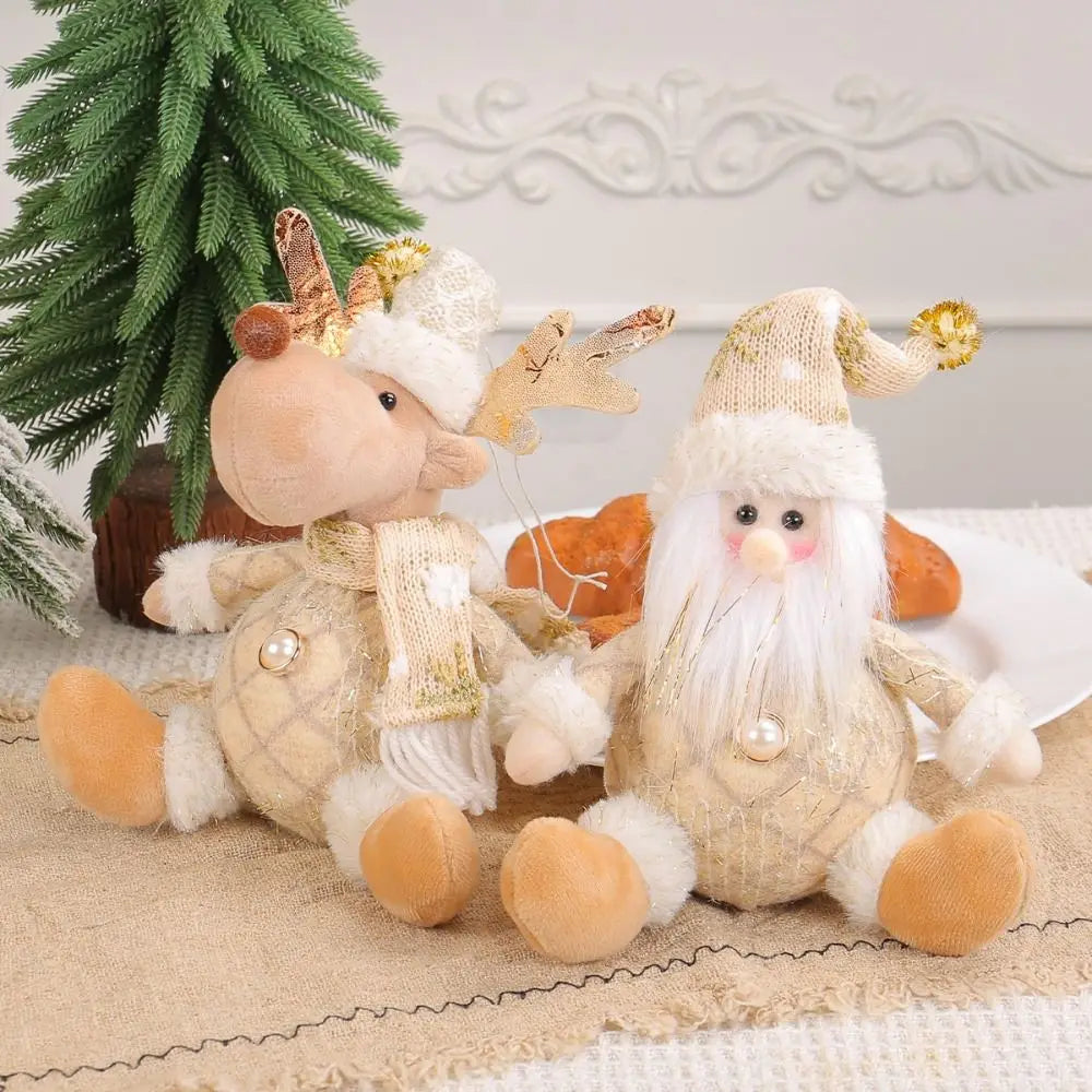 Cute Christmas Tree Pendant Figurine Ornament Elk Christmas Doll Ornament Snowman Elderly Santa Pendant Decor Scene Arrangement